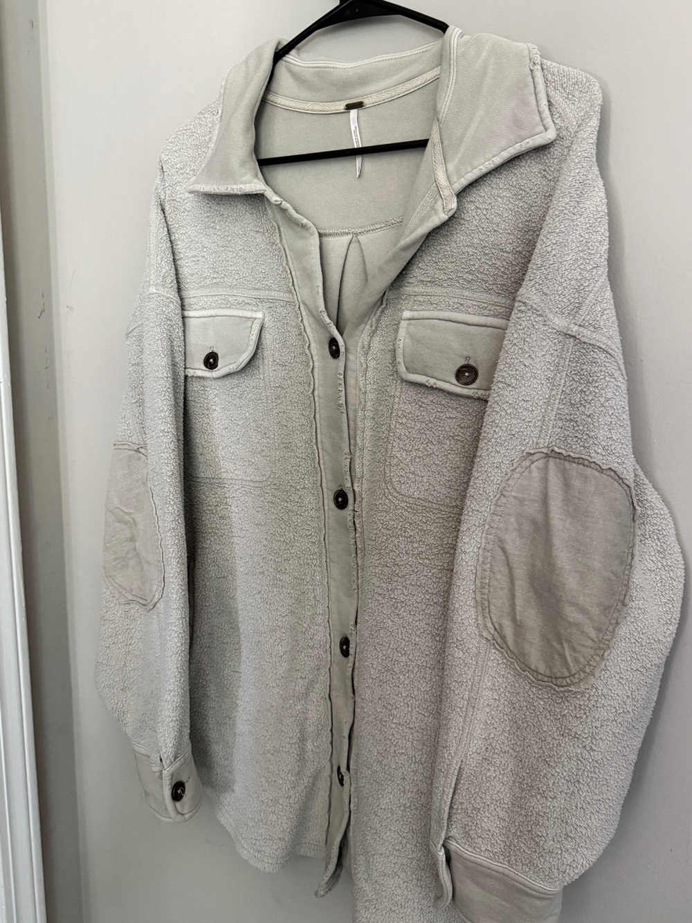 Free People Ruby Shacket in Stone Color
